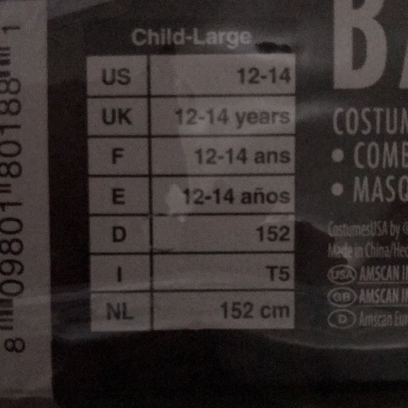 DC Batman Costume Justice League Large - Picture 6 of 7